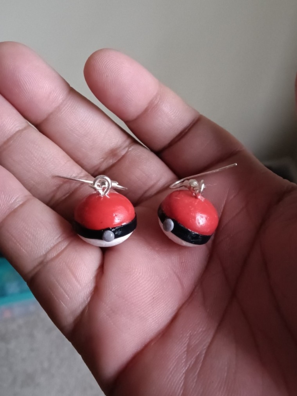 Pokemon Red and White Poké Ball Dangle Earrings